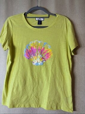 Island Collection Lime Green Shell Graphic Tee 0217